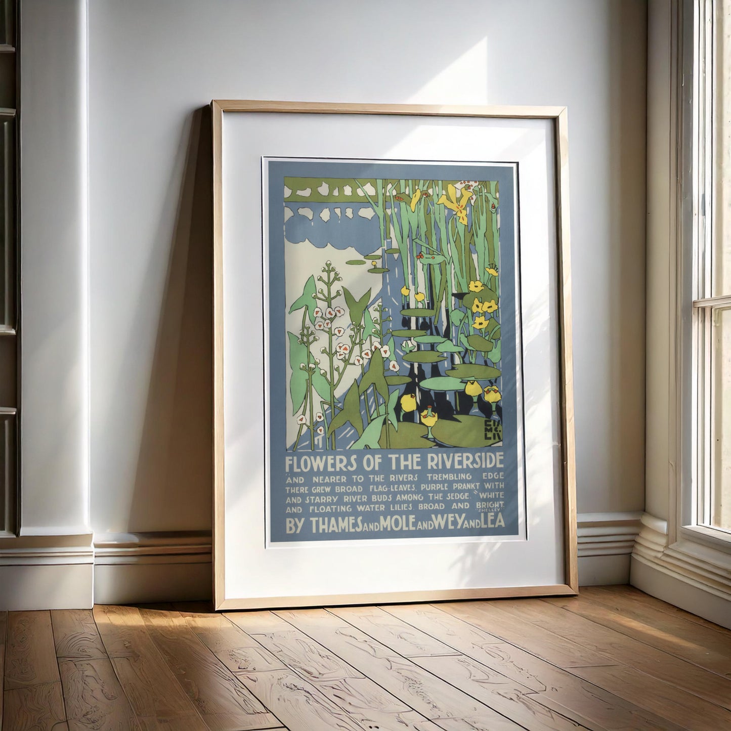 Edward McKnight Kauffer 'Flowers of the Riverside' 1920 Transport Poster