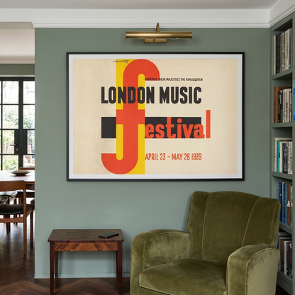E. McKnight Kauffer London Music Festival Poster from 1939