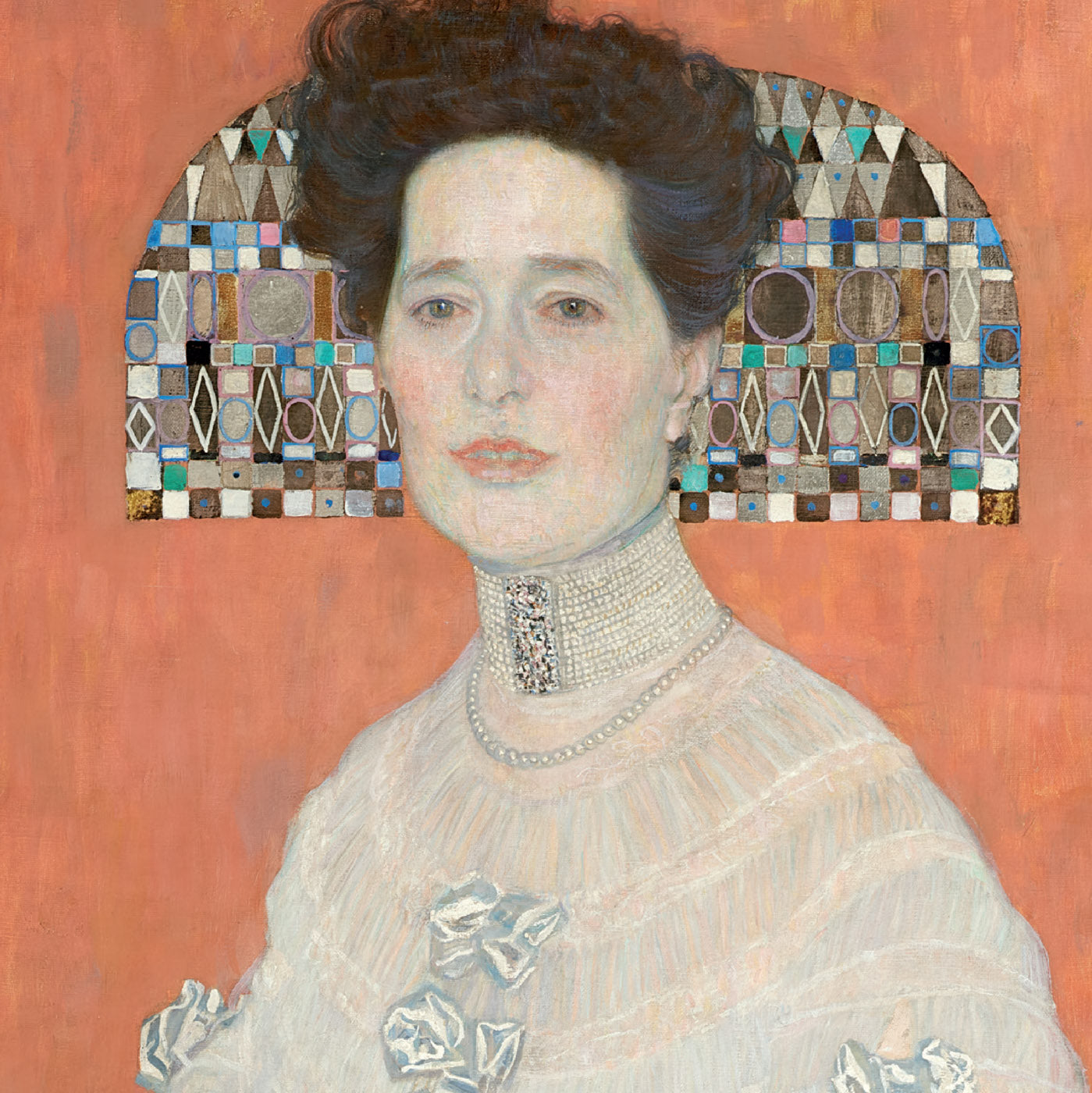 Wall art print showcasing Klimt’s intricate patterns and decorative motifs in Portrait of Fritza Riedler