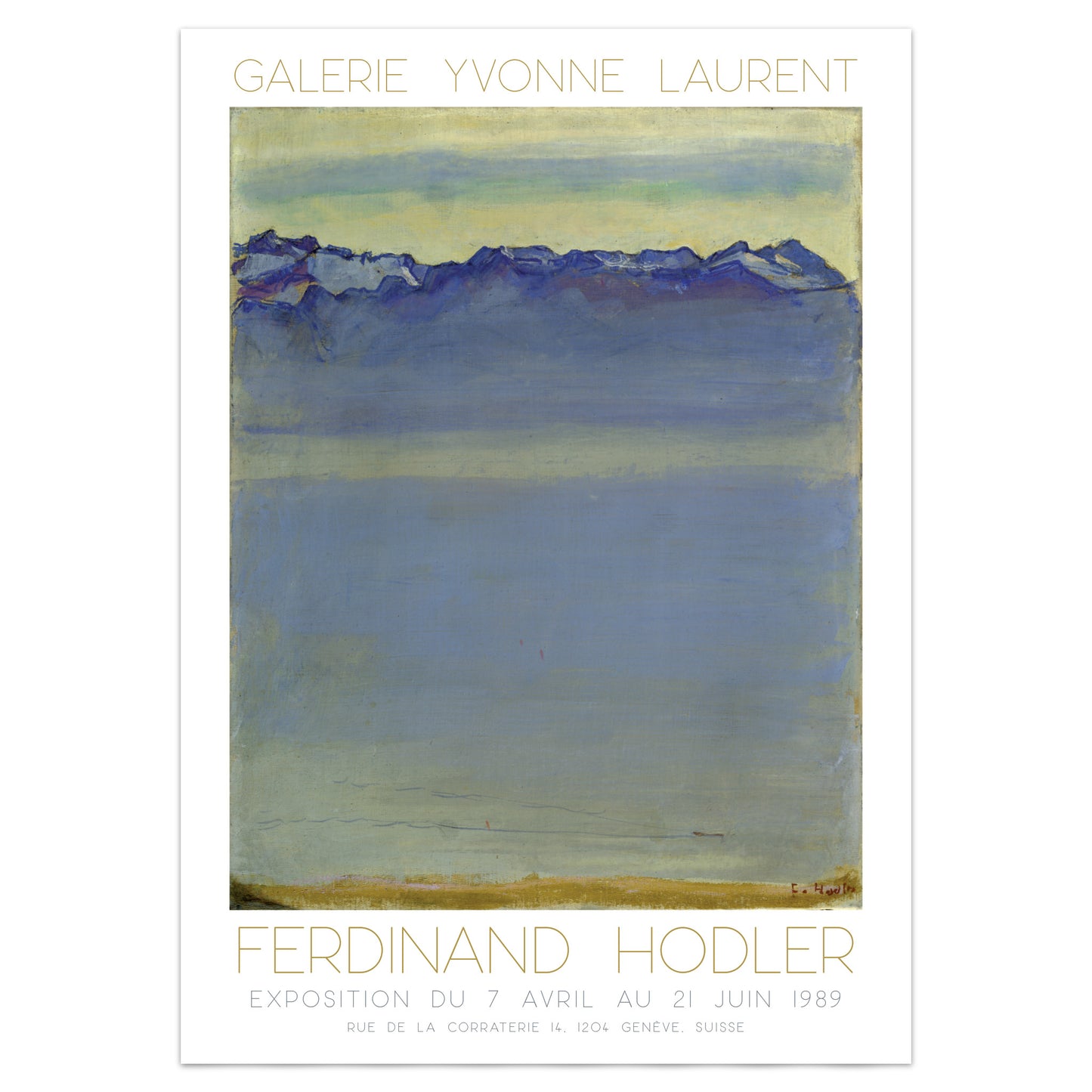 Ferdinand Hodler Exhibition Poster - 'Lake Geneva, Savoy Alps' 1907