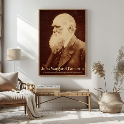 Julia Margaret Cameron Photography Exhibition Poster Print - Portrait of Charles Darwin