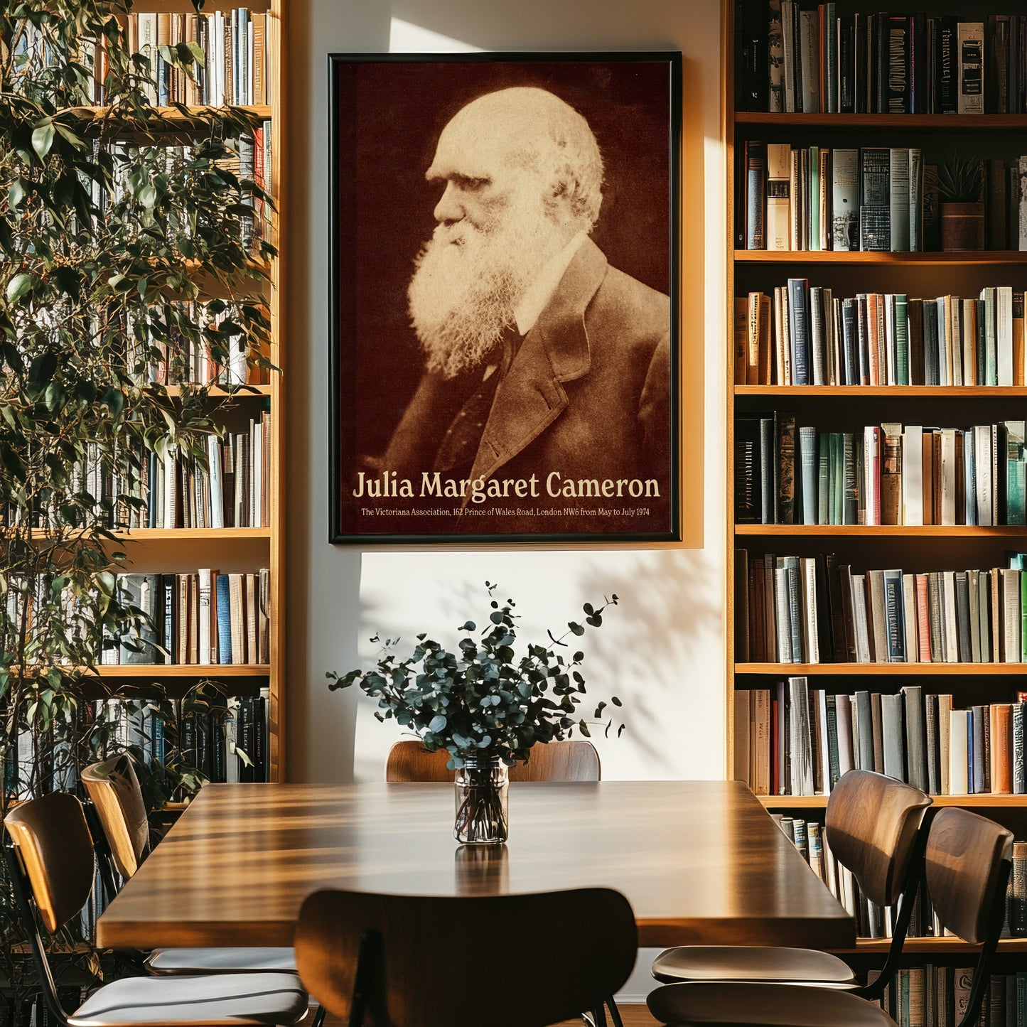 Julia Margaret Cameron Photography Exhibition Poster Print - Portrait of Charles Darwin