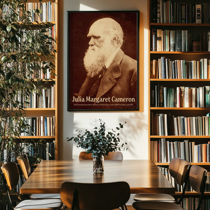 Julia Margaret Cameron Photography Exhibition Poster Print - Portrait of Charles Darwin