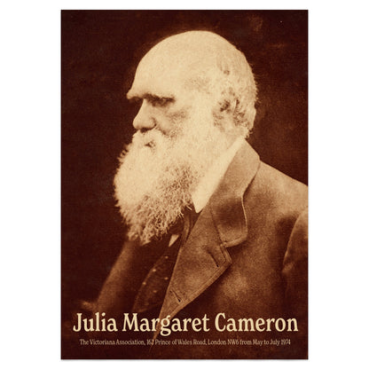 Julia Margaret Cameron Photography Exhibition Poster Print - Portrait of Charles Darwin