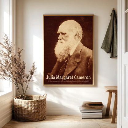 Julia Margaret Cameron Photography Exhibition Poster Print - Portrait of Charles Darwin