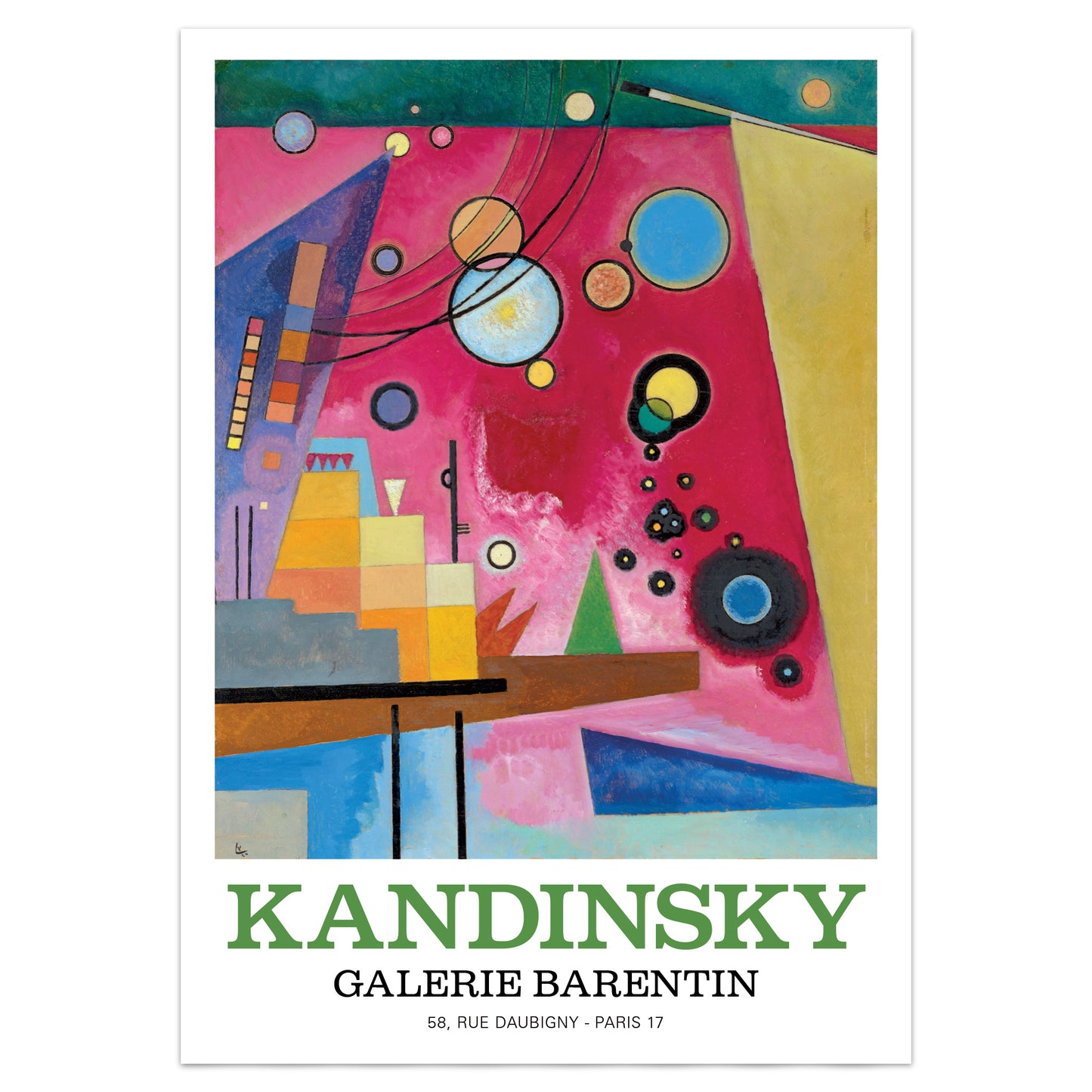 Wassily Kandinsky Exhibition Poster • Schweres Rot, 1924