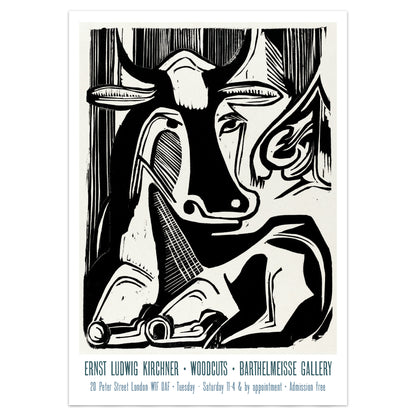 Ernst Ludwig Kirchner Exhibition Poster, The Large Cow Lying Down