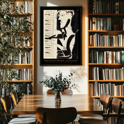 Ernst Ludwig Kirchner Exhibition Poster - The Organ Player (Der Orgelspieler)