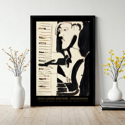 Ernst Ludwig Kirchner Exhibition Poster - The Organ Player (Der Orgelspieler)