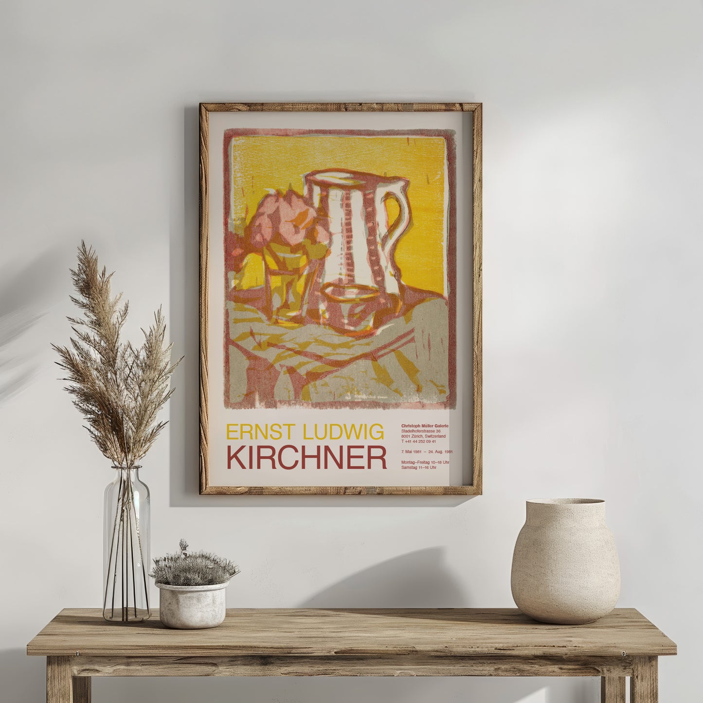 Ernst Ludwig Kirchner Exhibition Poster, Still Life With Pitcher And Flowers