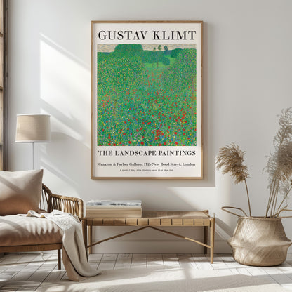 Gustav Klimt A Field Of Poppies Exhibition Poster