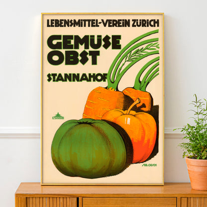 Lebensmittelverein Zürich Fruit & Vegetables Poster