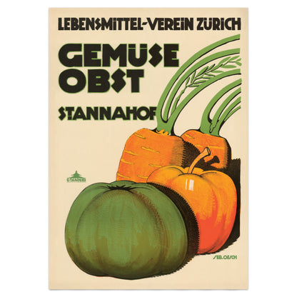 Lebensmittelverein Zürich Fruit & Vegetables Poster