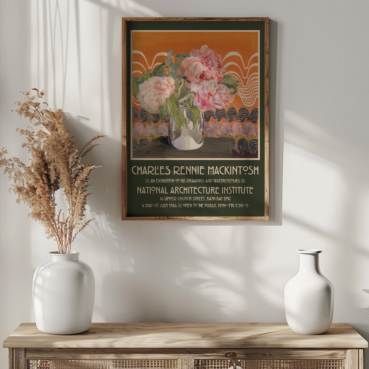 Charles Rennie Mackintosh Exhibition Poster - 'Peonies' 1920