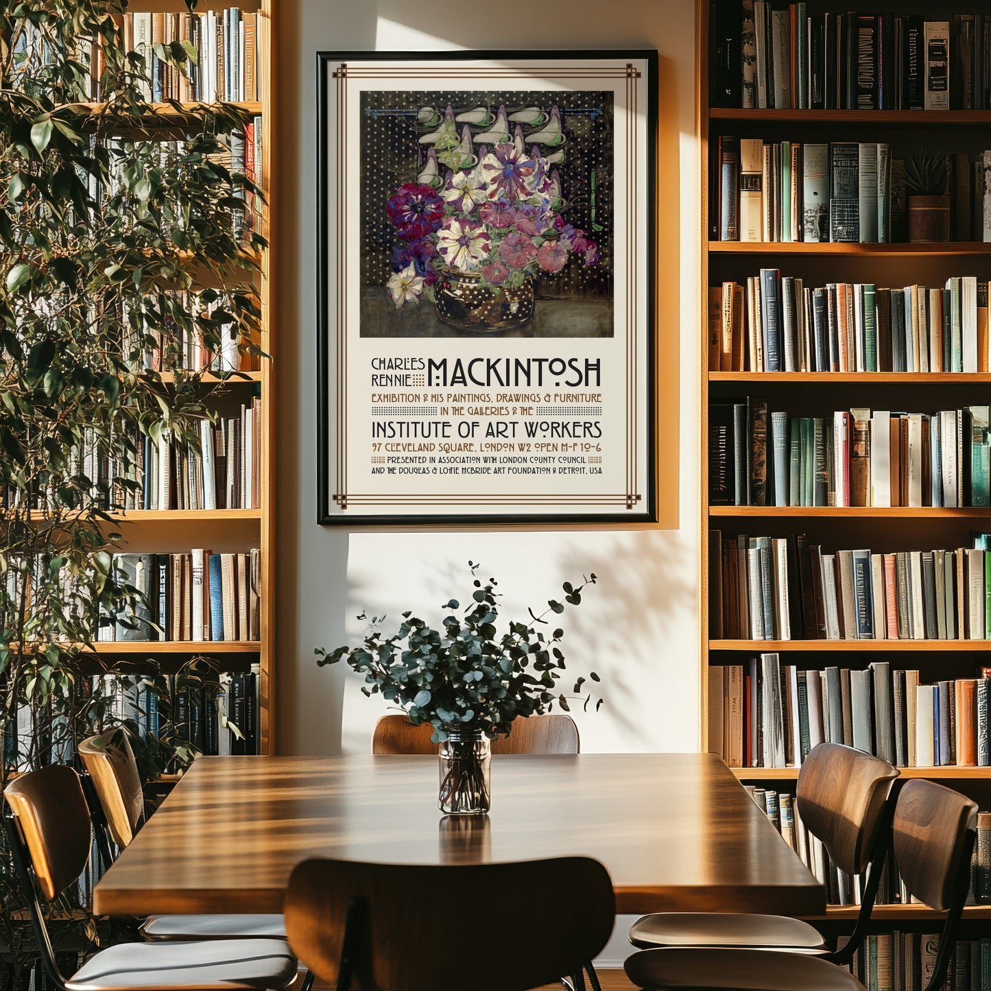 Charles Rennie Mackintosh Exhibition Poster - 'Petunias' 1916