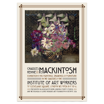 Charles Rennie Mackintosh Exhibition Poster - 'Petunias' 1916