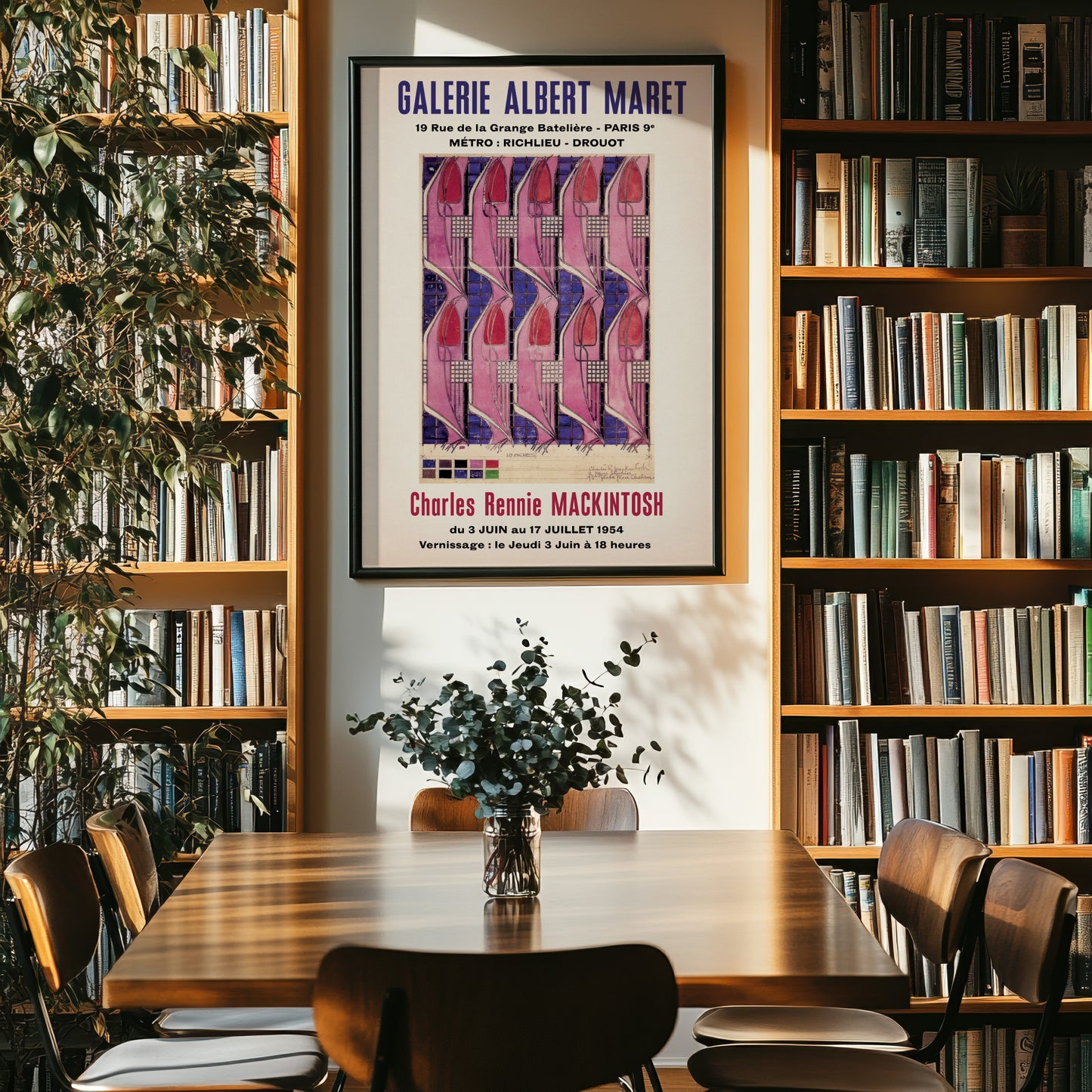 Charles Rennie Mackintosh Exhibition Poster - 'Tulip and Lattice' 1915