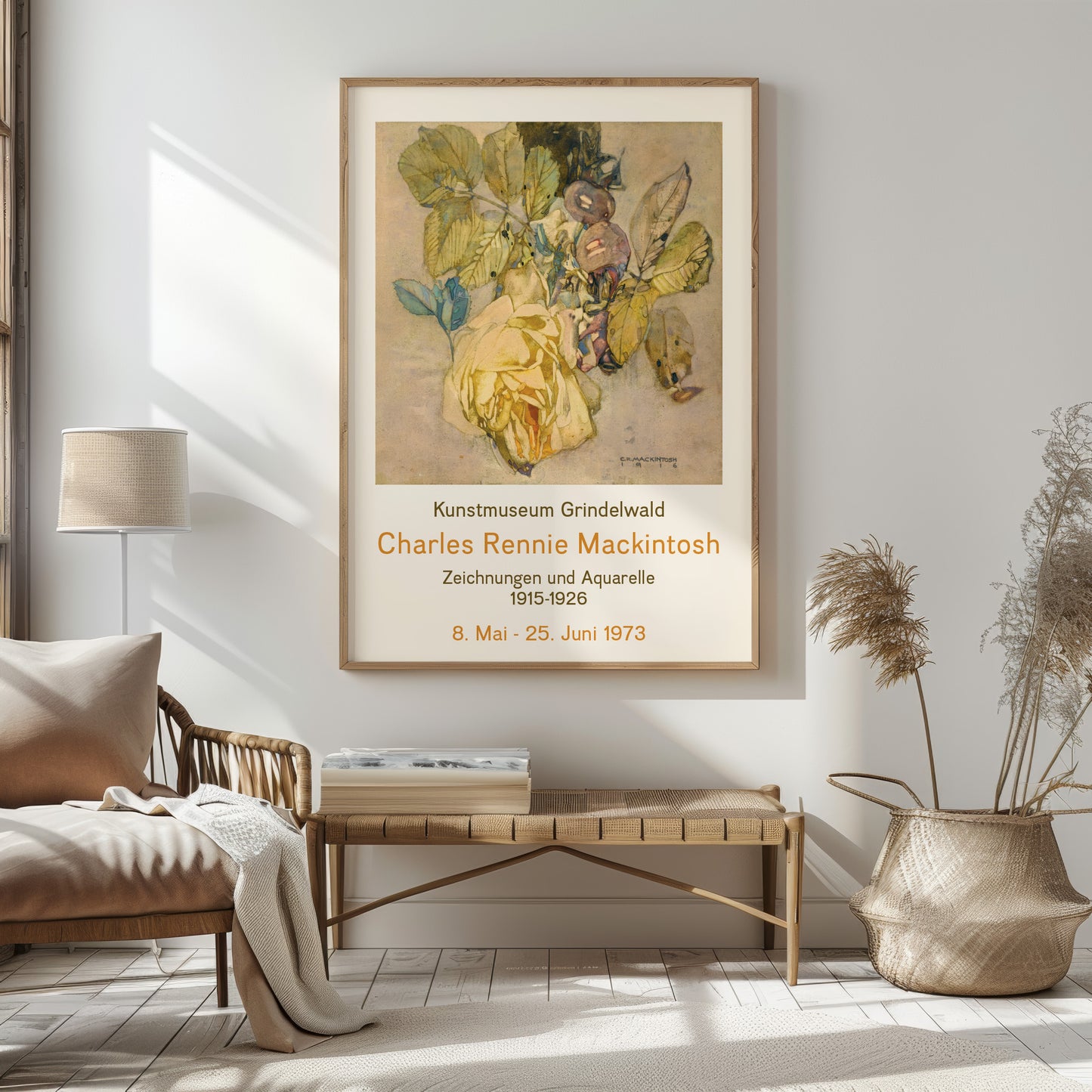 Charles Rennie Mackintosh Exhibition Poster - Winter Rose, 1916