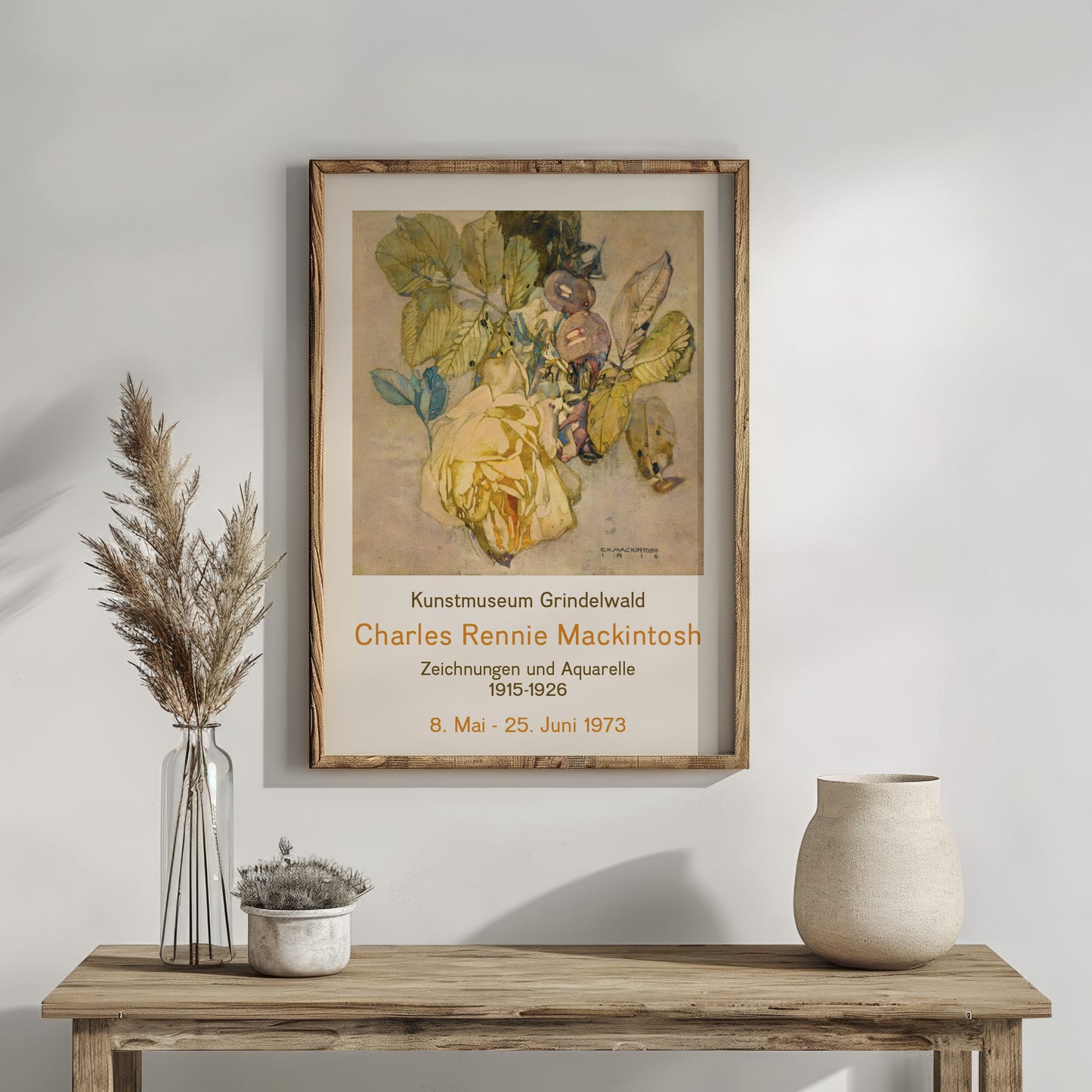 Charles Rennie Mackintosh Exhibition Poster - Winter Rose, 1916