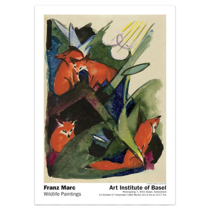 Franz Marc Four Foxes Exhibition Poster Print