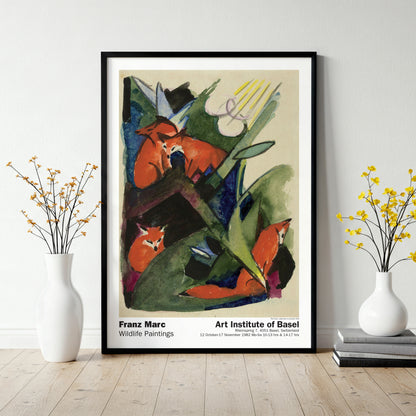 Franz Marc Four Foxes Exhibition Poster Print