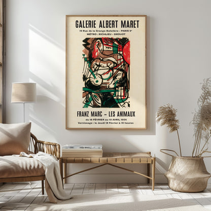 Franz Marc Woodcut Exhibition Poster - The Birth of the Horses, 1913