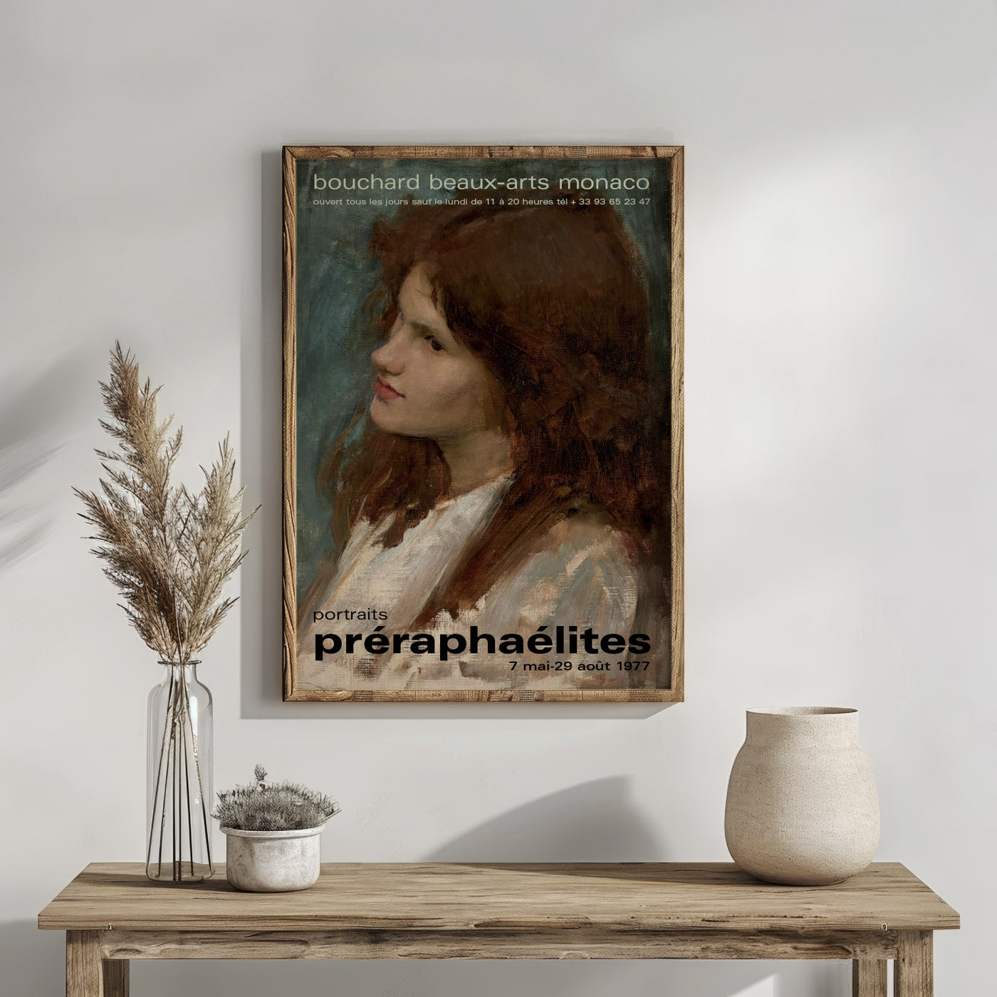 "Head of a Girl" by Sir John William Waterhouse - Pre-Raphaelite Portrait Exhibition Poster