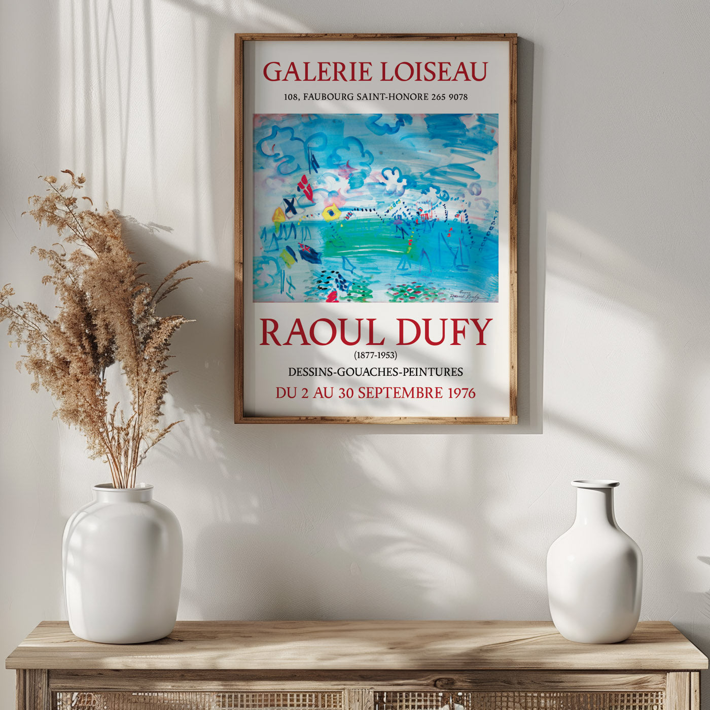 Galerie Loiseau presents Raoul Dufy's 'Régates à Cowes' in a 1976 art poster