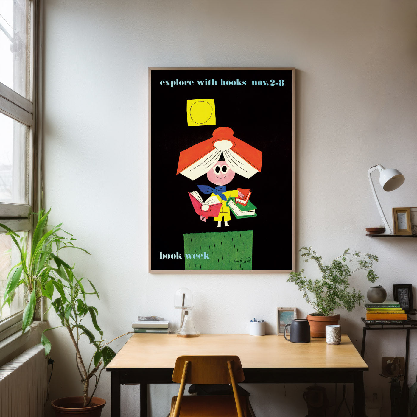 Paul Rand Book Week Poster - 'Explore With Books'