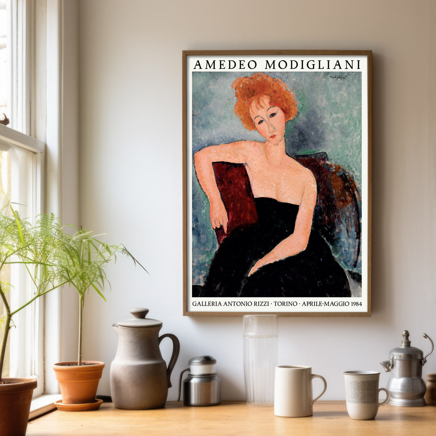 Amedeo Modigliani Exhibition Poster - 'Portrait of the Red-Headed Woman' 1918