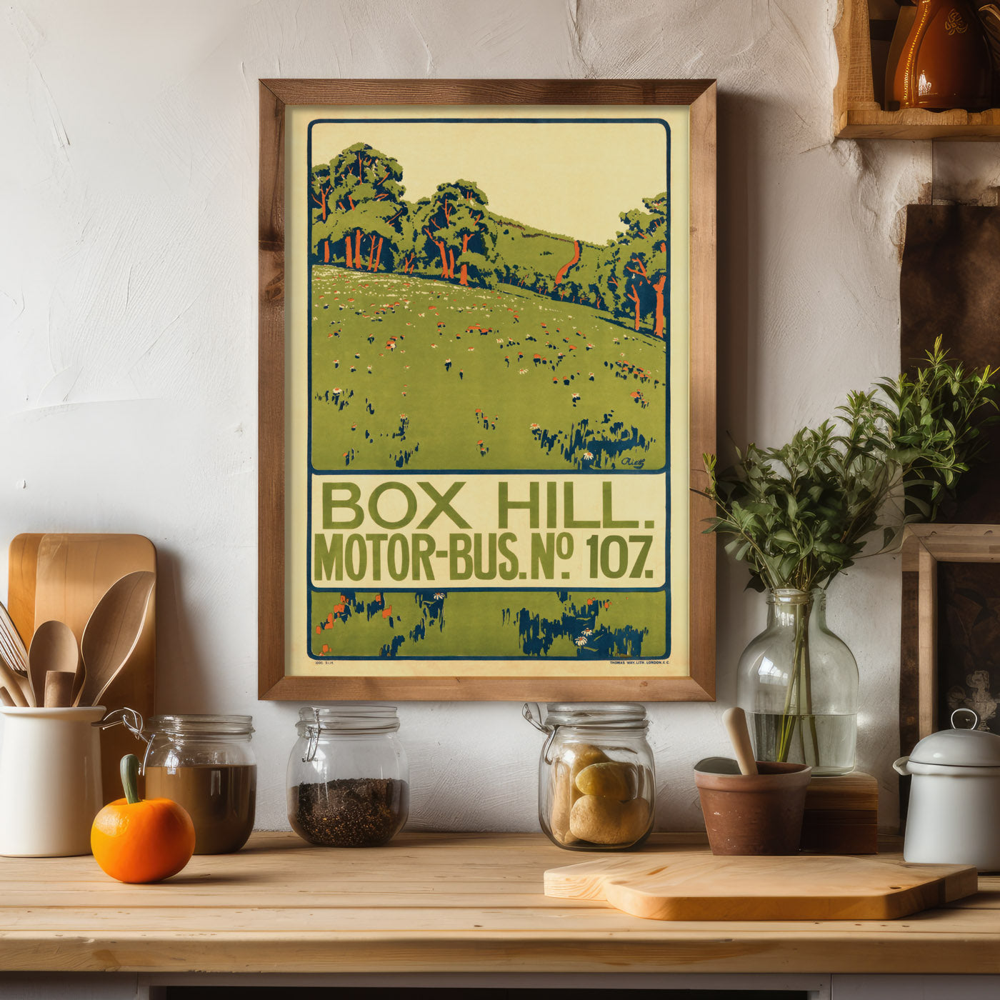 London Box Hill - Motor Bus No. 107 Poster by Paul Rieth, 1914