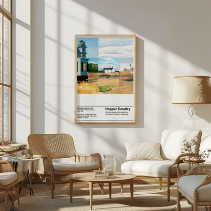 Living room with wicker furniture, a lamp, and a framed artwork on the wall.