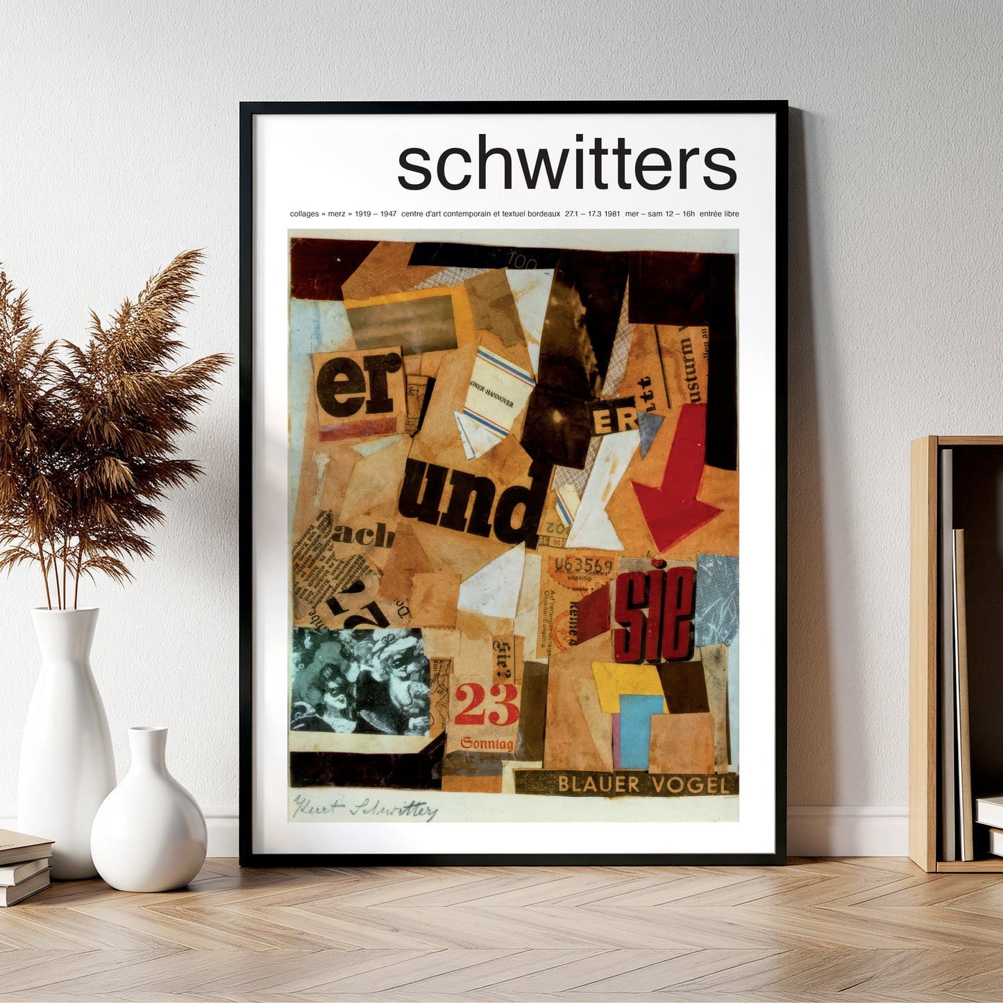Modern art print of Schwitters’ typographic collage