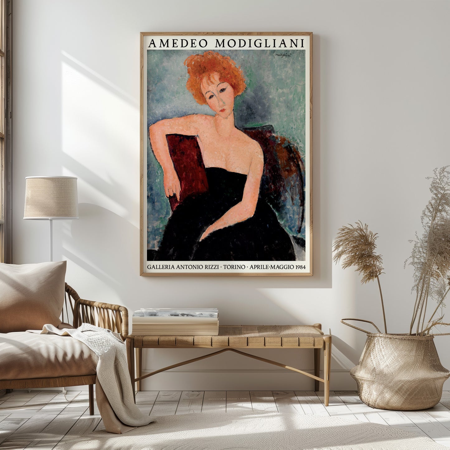 Amedeo Modigliani Exhibition Poster - 'Portrait of the Red-Headed Woman' 1918