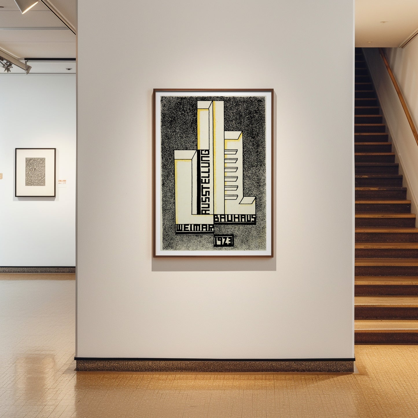 Bauhaus Poster Based On A Postcard By Hungarian Architect Farkas Molnár