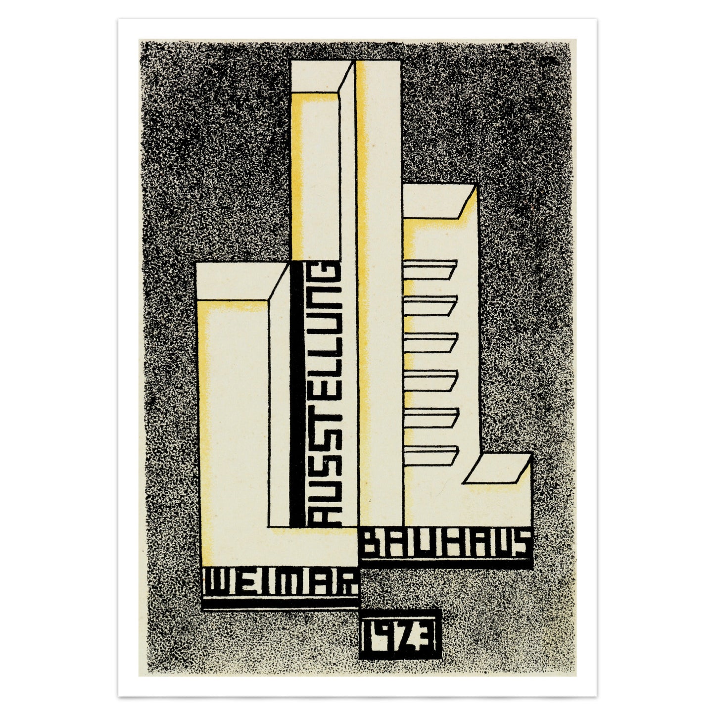 Bauhaus Poster Based On A Postcard By Hungarian Architect Farkas Molnár