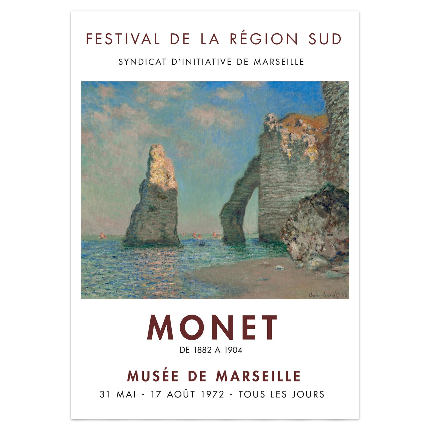 Claude Monet 'The Cliffs At Étretat' Exhibition Poster