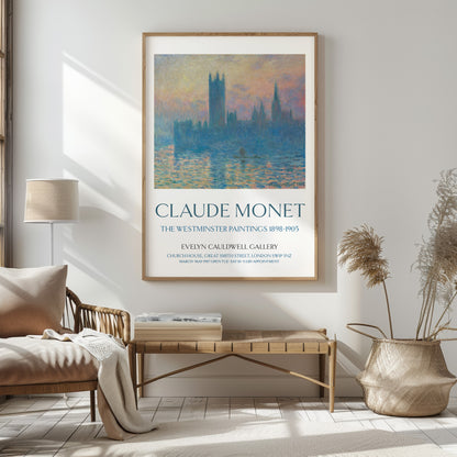 Claude Monet Exhibition Poster - The Houses Of Parliament, London
