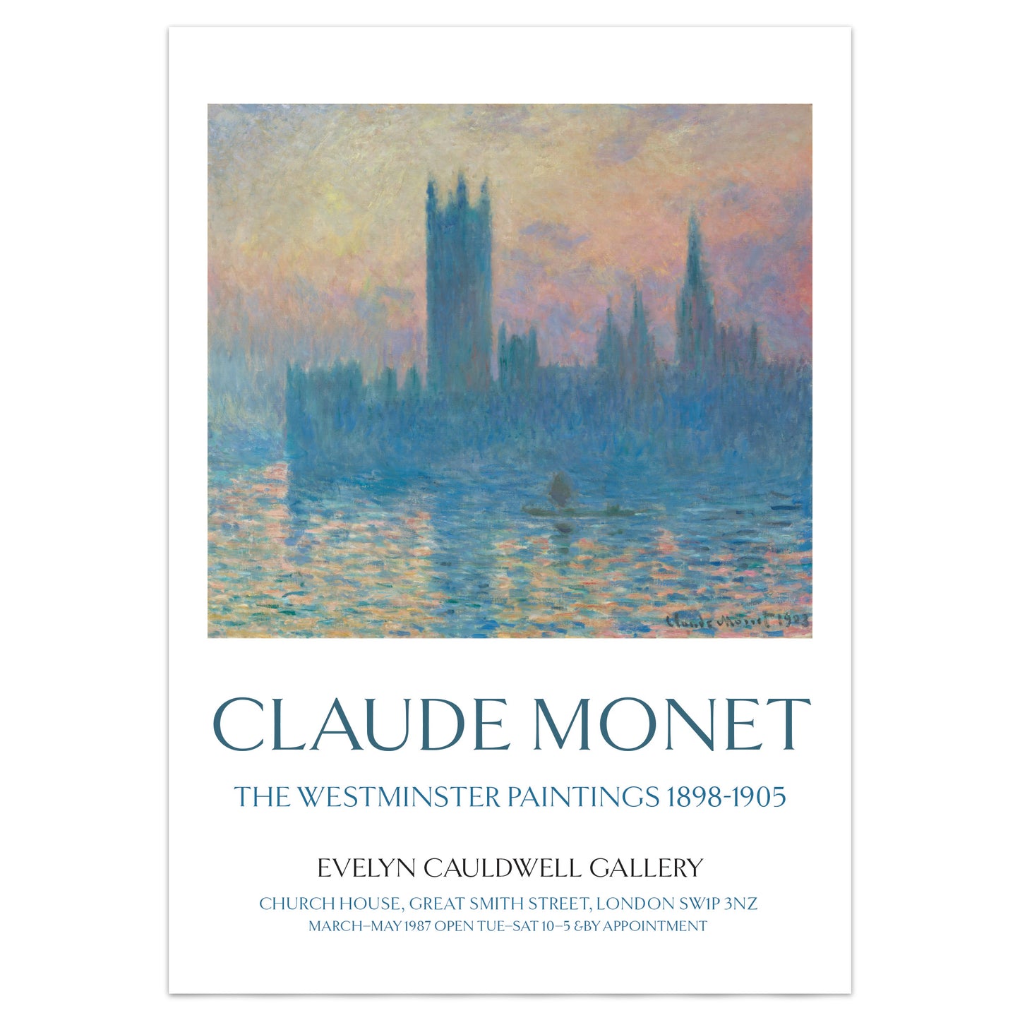 Claude Monet Exhibition Poster - The Houses Of Parliament, London