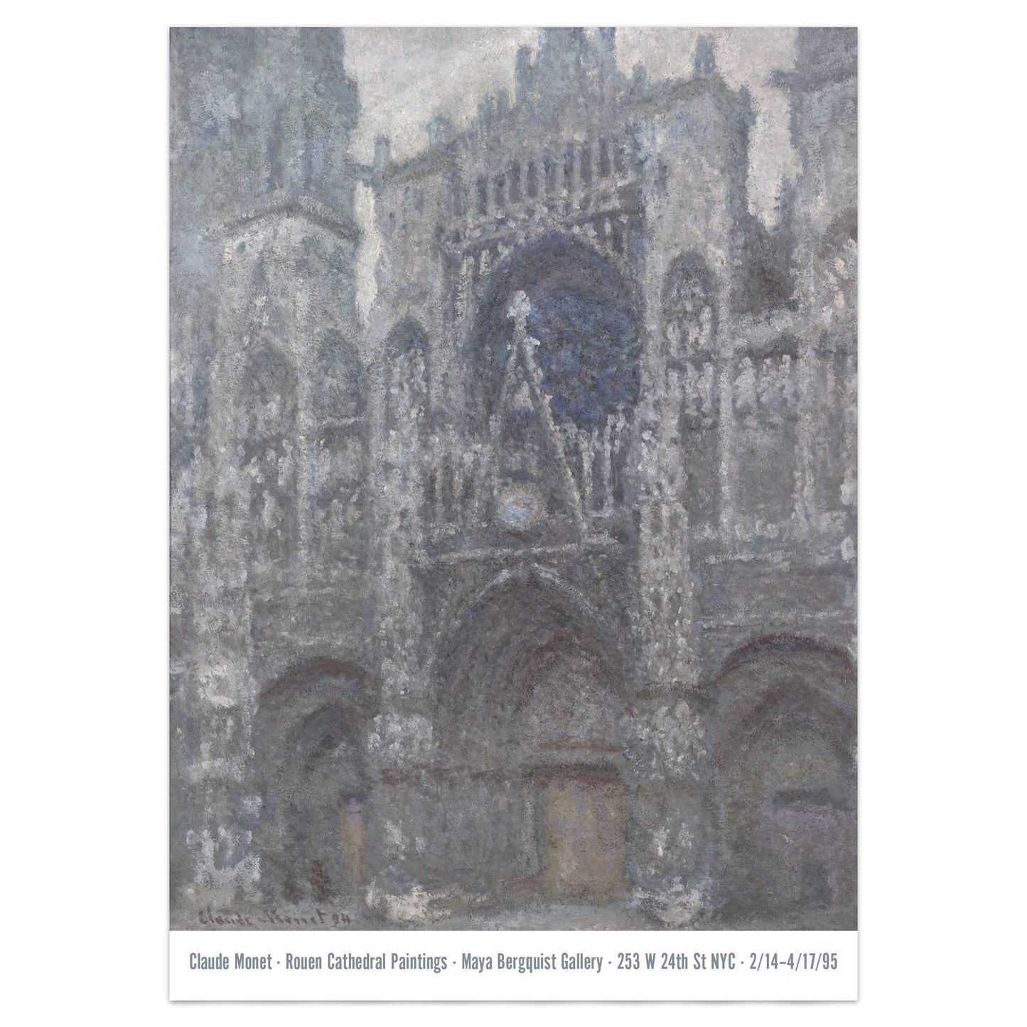 Claude Monet Exhibition Poster - 'The Cathedral in Rouen. The Portal, Grey Weather' 1894
