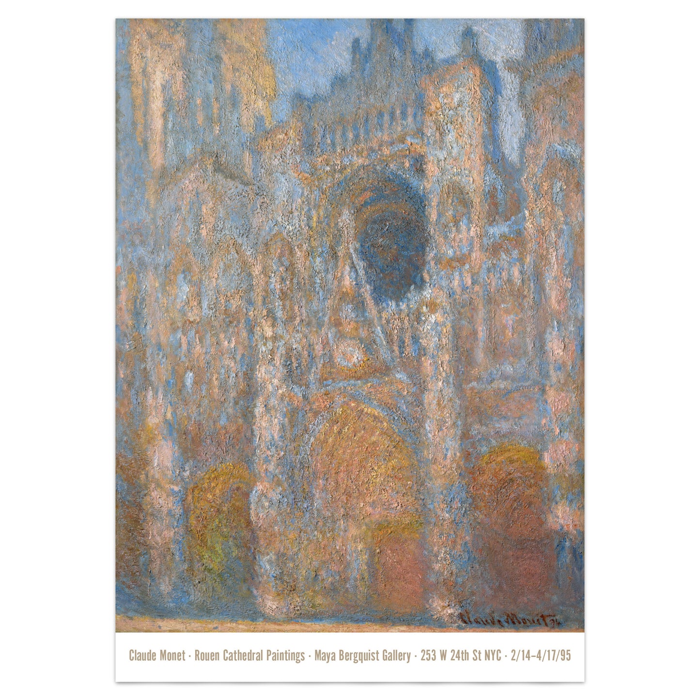 Claude Monet Exhibition Poster - 'Rouen Cathedral, The Façade in Sunlight' 1894