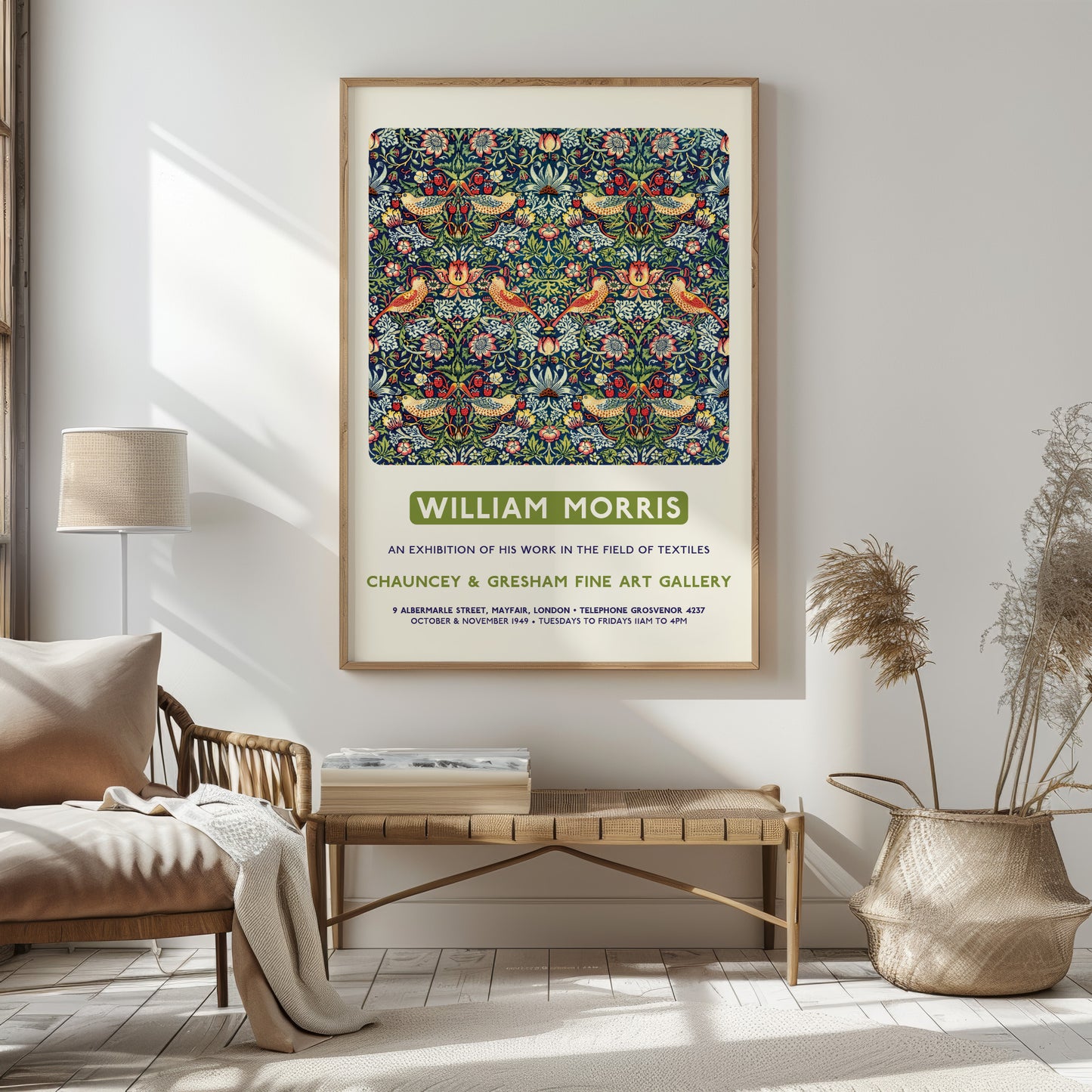 William Morris 'Strawberry Thief' Exhibition Poster Print