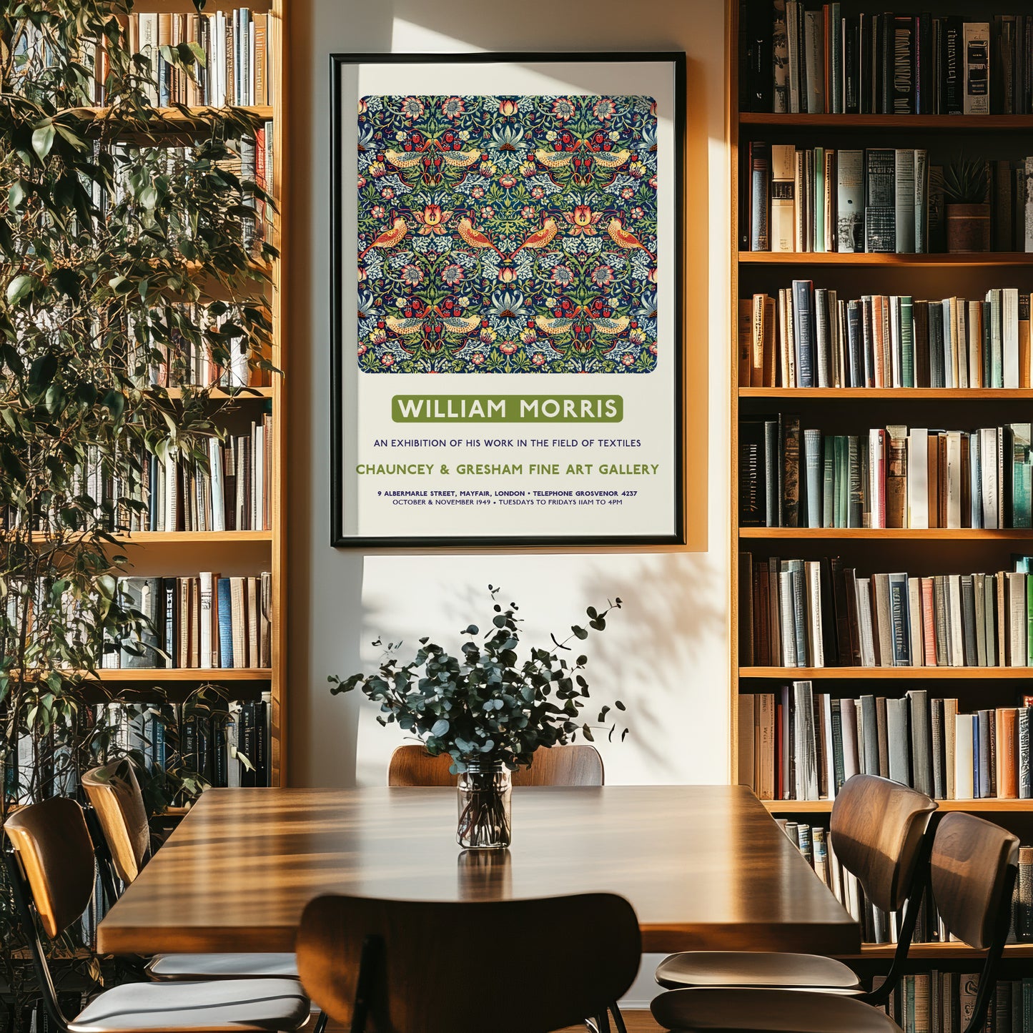 William Morris 'Strawberry Thief' Exhibition Poster Print