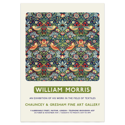 William Morris 'Strawberry Thief' Exhibition Poster Print