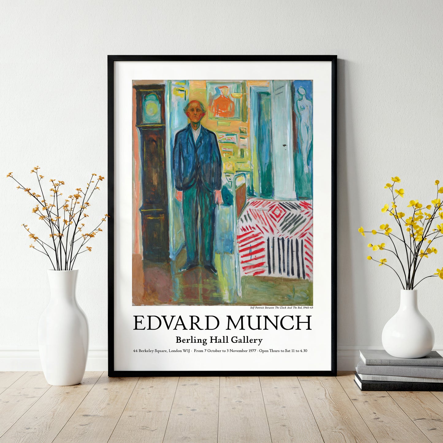 Edvard Munch Exhibition Poster - Self Portrait Between The Clock And The Bed