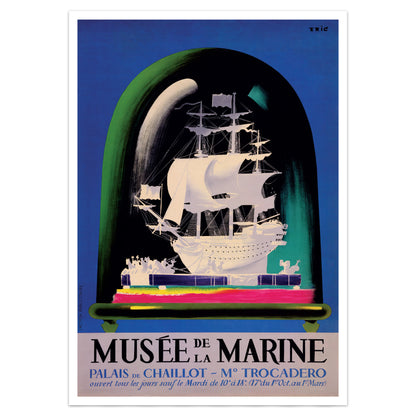 Vintage Poster Print For The Musée de la Marine in Paris, 1965