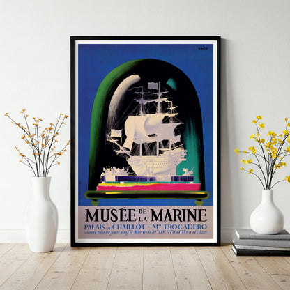 Vintage Poster Print For The Musée de la Marine in Paris, 1965