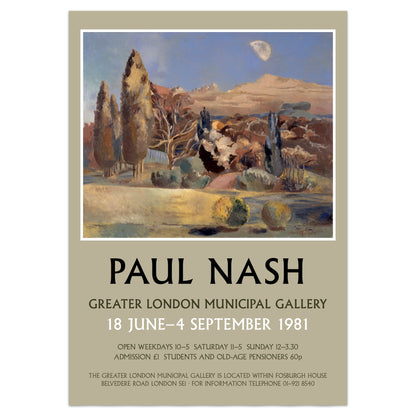 Paul Nash Exhibition Poster - 'Landscape of the Moon's First Quarter' 1943