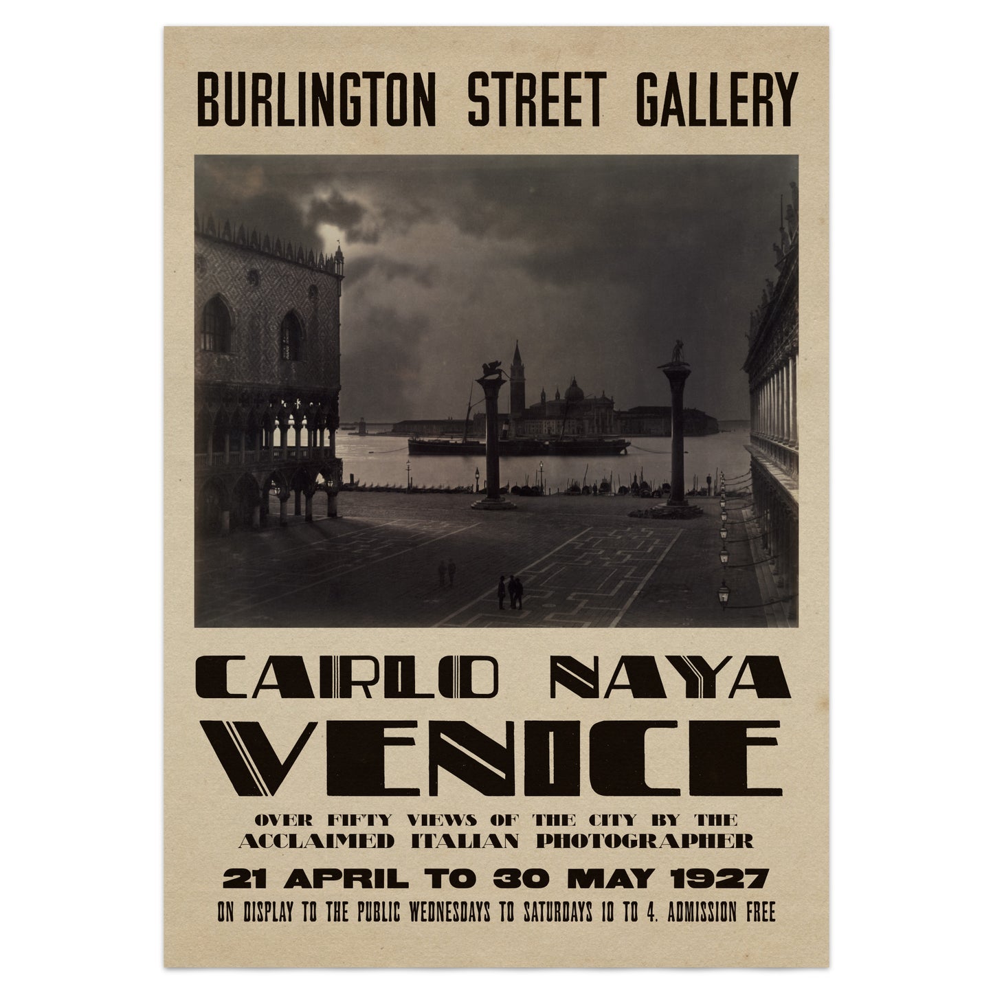 Carlo Naya Exhibition Poster - St Mark's Square, Venice