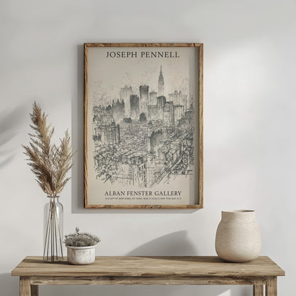 Joseph Pennell Print - 'Skyscrapers from the Gladstone' 1912 Exhibition Poster